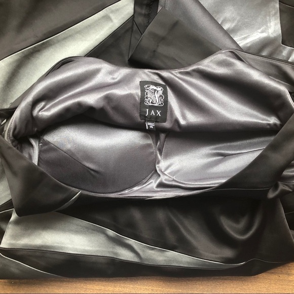 JAX women’s black and gray evening dress bodycon SZ 14 - Picture 6 of 8